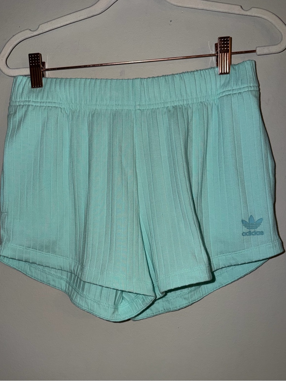 Adidas Originals Women’s Rib Shorts Mint Green Size L NWT